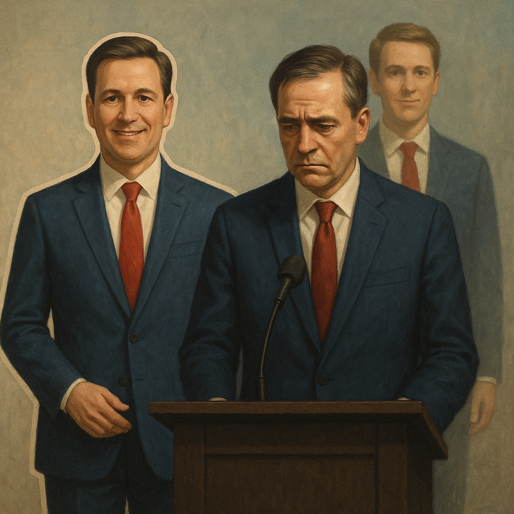 President Adrian Marek faces the final day of his second term. As the pageantry fades, he confronts the haunting truth: his decade in power was nothing more than a carefully orchestrated illusion.